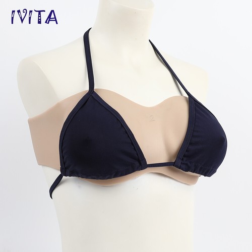 IVITA D Cup Silicone Bandeau Breast Form Crossdressing Boobs Drag Queen Breasts - Picture 12 of 12