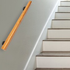 Modern Wood Handrail 3 FT Stair Railing Wall-mounted Hand Rail for Indoor New