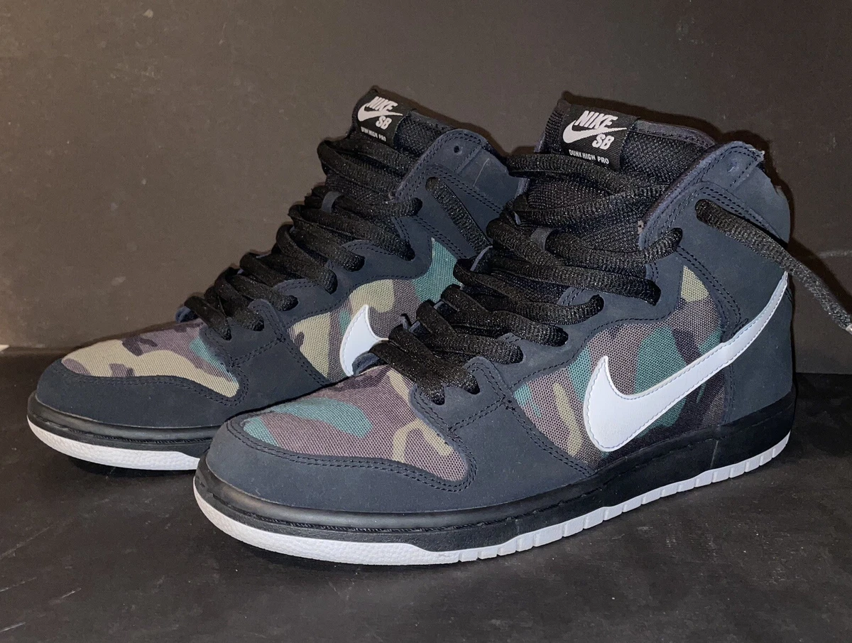 RARE! Nike SB Dunk High Camo Black 2018 Size 10