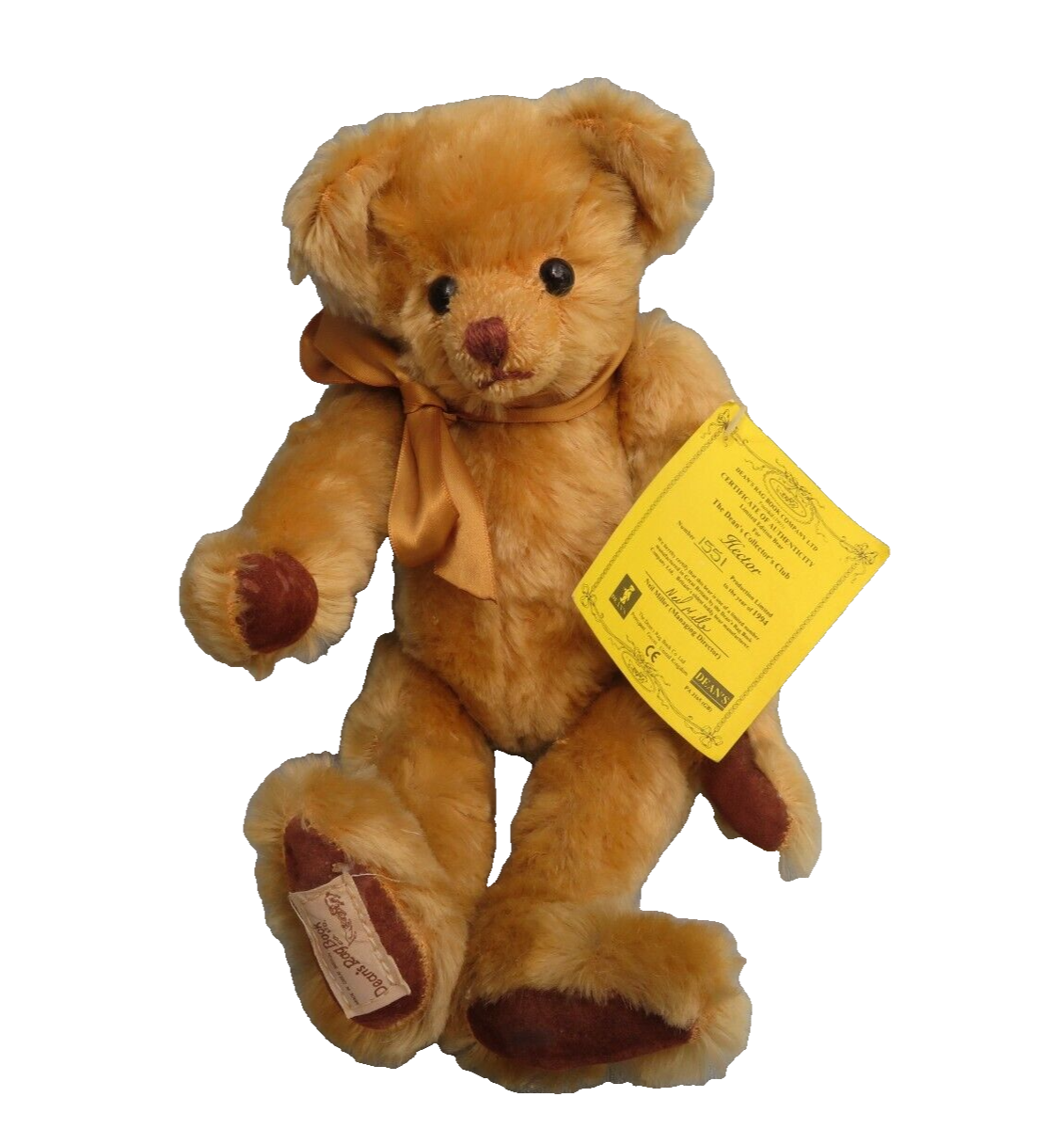 Deans Rag Book Teddy Bear Collectors Club Ltd Edition 1994 Mohair