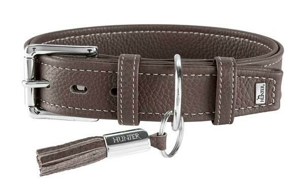 Collier cuir petit chien Hunter Cannes marron 35 cm pour vos balades