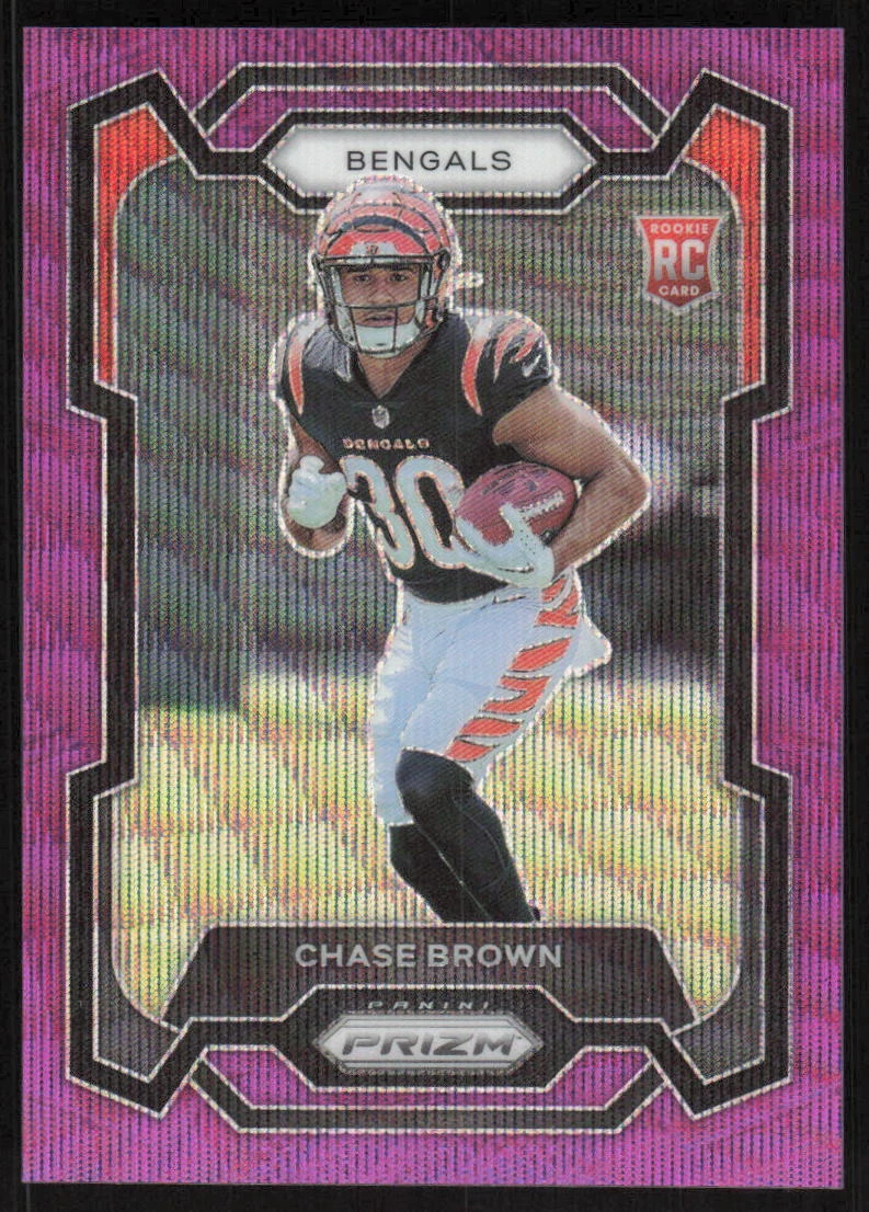2023 Panini Prizm Purple Wave Rookie #318 Chase Brown /99 Cincinnati Bengals
