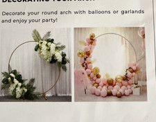 7.2FT Round Backdrop Stand Circle Backdrop Stand Gold Balloon Arch Frame kit