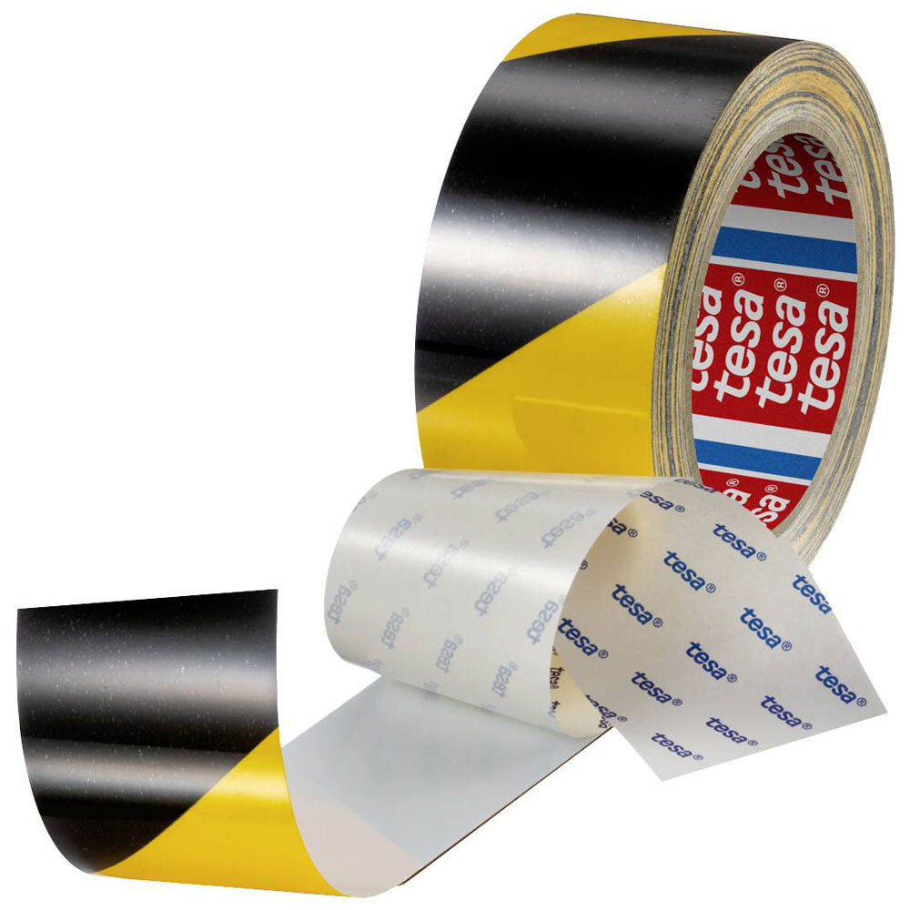 Ruban De Marquage Au Sol Tesa 60760 - 6 Rouleaux PVC Souple Pour Signalisation Temporaire En Intérieur - 33m X 5cm - Blanc