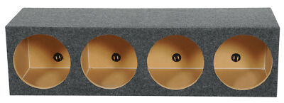 Rockville RQS12-4 4-Hole 12'' Sealed Subwoofer Enclosure Sub Box, 1'' MDF