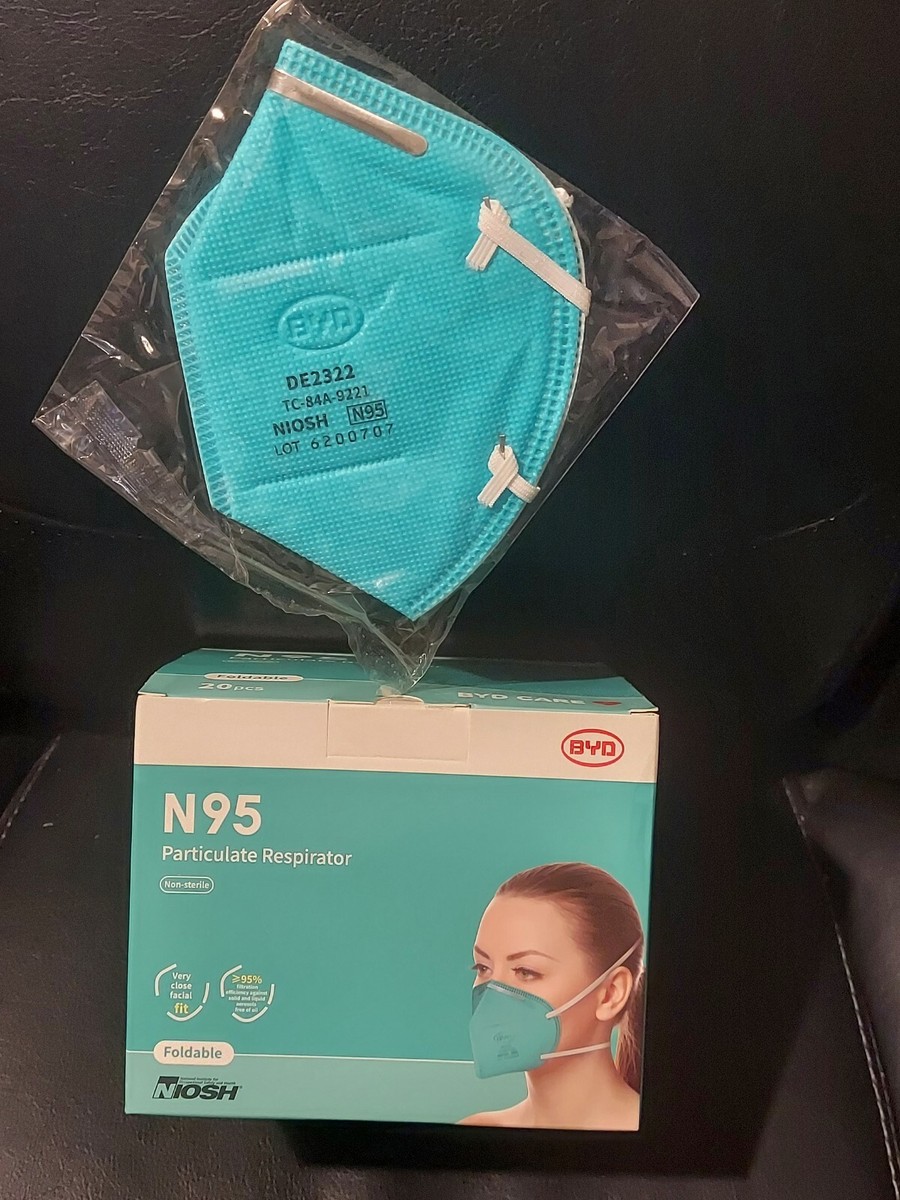 BYD Care N95 Particulate Respirator face mask individually wrapped 20 ct. $.25ea BYD Care N95 Particulate Respirator face mask individually wrapped 20 ct. $.25ea