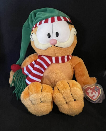 Ty Beanie Buddy * GARFIELD * SEASONS GREETINGS * NEW * RETIRED * EXTREMEY RARE  - Picture 1 of 7