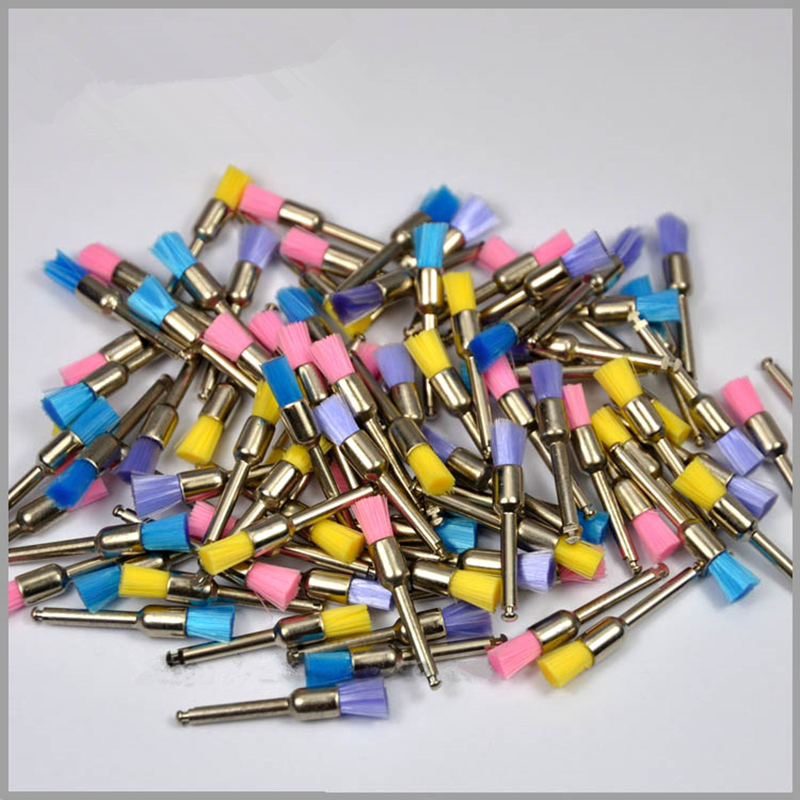 200 Pièces Brosses De Polissage Dentaire à Encliquetage - Nylon Plat Blanc Et Coloré - Pour Prothèses Et Laboratoire