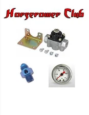 Quick Fuel 30-803 Holley Fuel Pressure Regulator Gauge Adapter Liquid Filled BLU