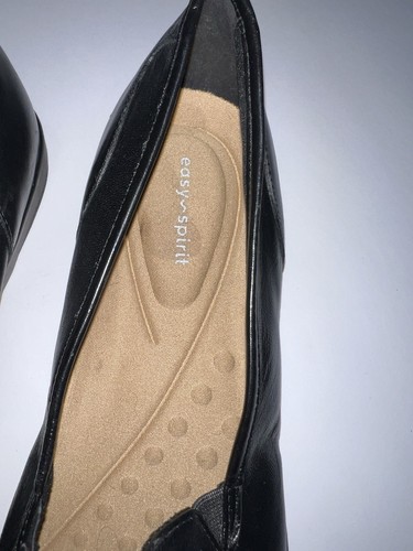 Women’s Easy Spirit Black Leather Slip On Shoes US 10 Comfort - Picture 3 of 5