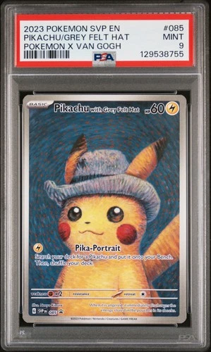 2023 POKEMON SVP EN-SV BLACK STAR PROMO #085 PIKACHU WITH GREY FELT HAT PSA 9