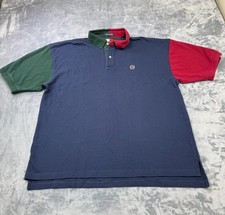 Tommy Hilfiger Polo Shirt Mens XL Multicolor Colorblock