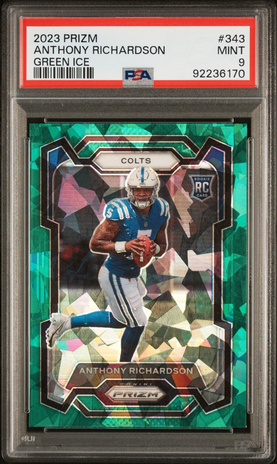 2023 Panini Prizm - Rookies Anthony Richardson #343 Green Ice Prizm (RC)