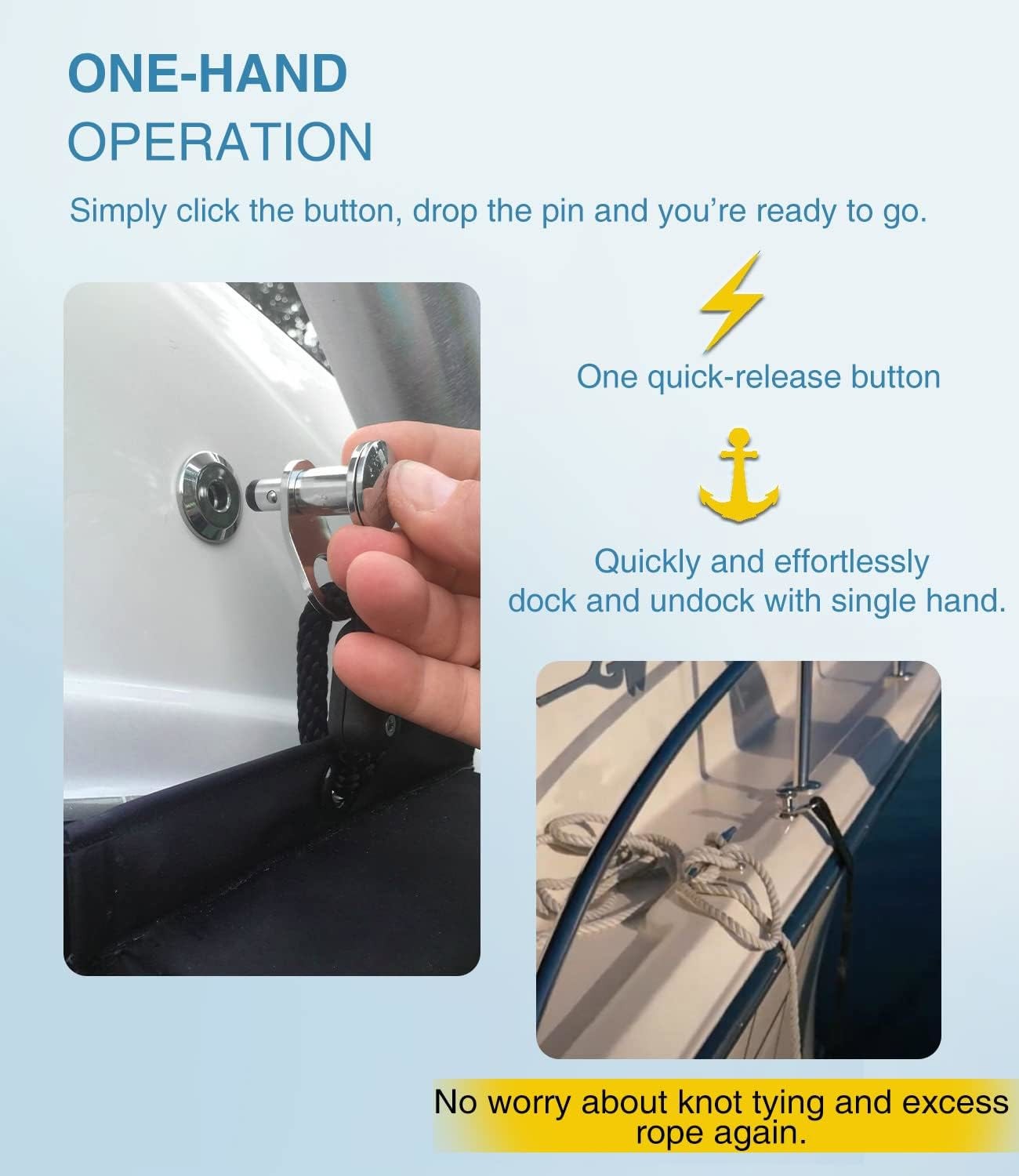 1/2'' Marine Quick Release Boat Fender Holder & Receiver Kit, Stainless Steel