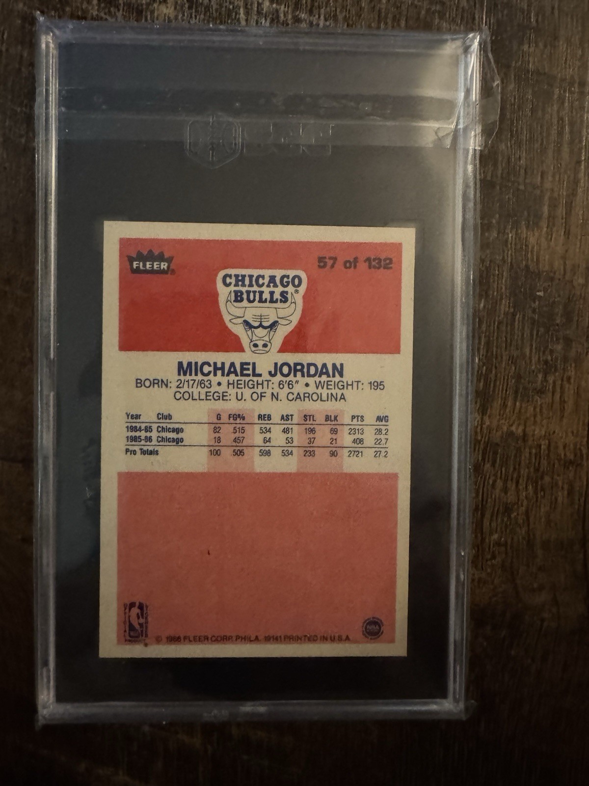 1986 Fleer Michael Jordan SGC Authentic  AMAZING EYE APPEAL 😳😳😳😳🔥🔥🔥🔥 view 2