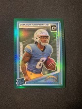 2025 Panini Donruss Optic Omarion Hampton #212 Green Prizm 5/5 bookend Chargers