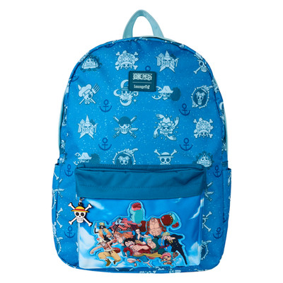 Loungefly One Piece All Over Print Full-Size Backpack Jolly Roger Zipper NWT