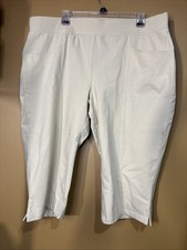 HC574 Denim Co. Active Capri Skimmer Pants Sz 1X Beige Stretch A394816 Women