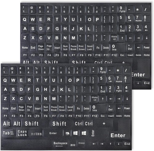 Pink Keyboard Replacement Letters 2 Pack Universal English Computer Stickers, Keyboard Replacement ...