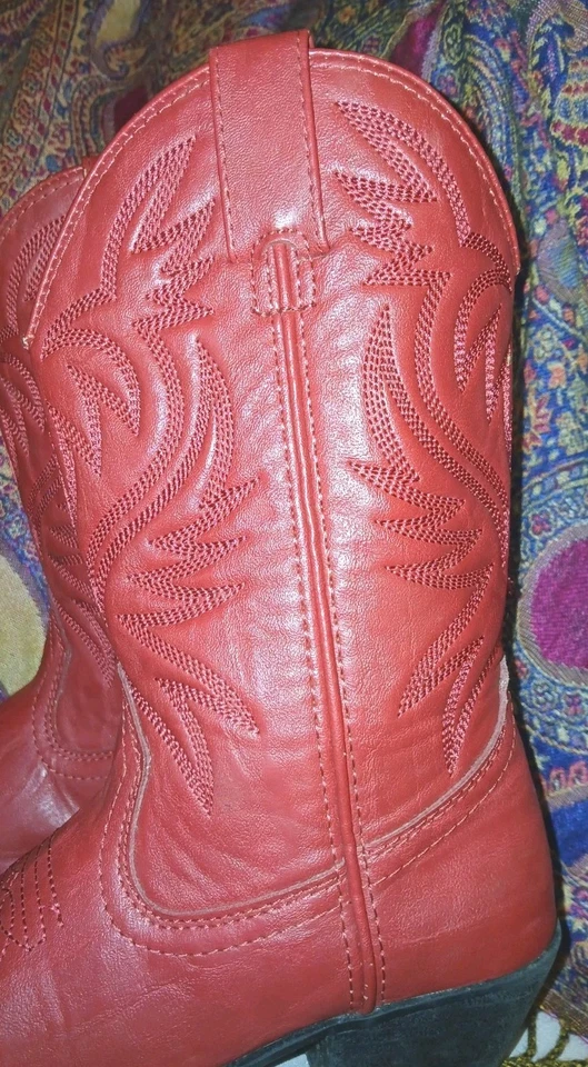 Austin Clothing Comp. Botas vaqueras rojas para niñas talla 13 Foto 4 de 4