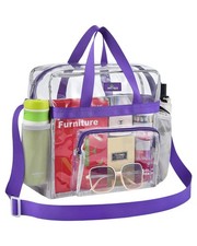 Clear Bag for Stadium Events 12 6 12 Clear Tote Lunch Bag with Reinforced Str...