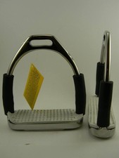Stainless Steel Flex Stirrups with Grip Tread   4 1/4" Wide  Jumping  Dressag