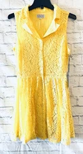 Lucca Couture Yellow Lace Dress Mini Size Med