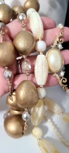 Gold Tone Themed Statement Jewelry Lot Necklaces Bracelets Brooche Ring Goldtone - Picture 2 of 11