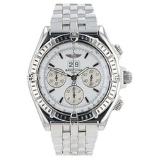 Breitling Chronomat Stainless Steel White Dial 44mm Automatic Mens A44355