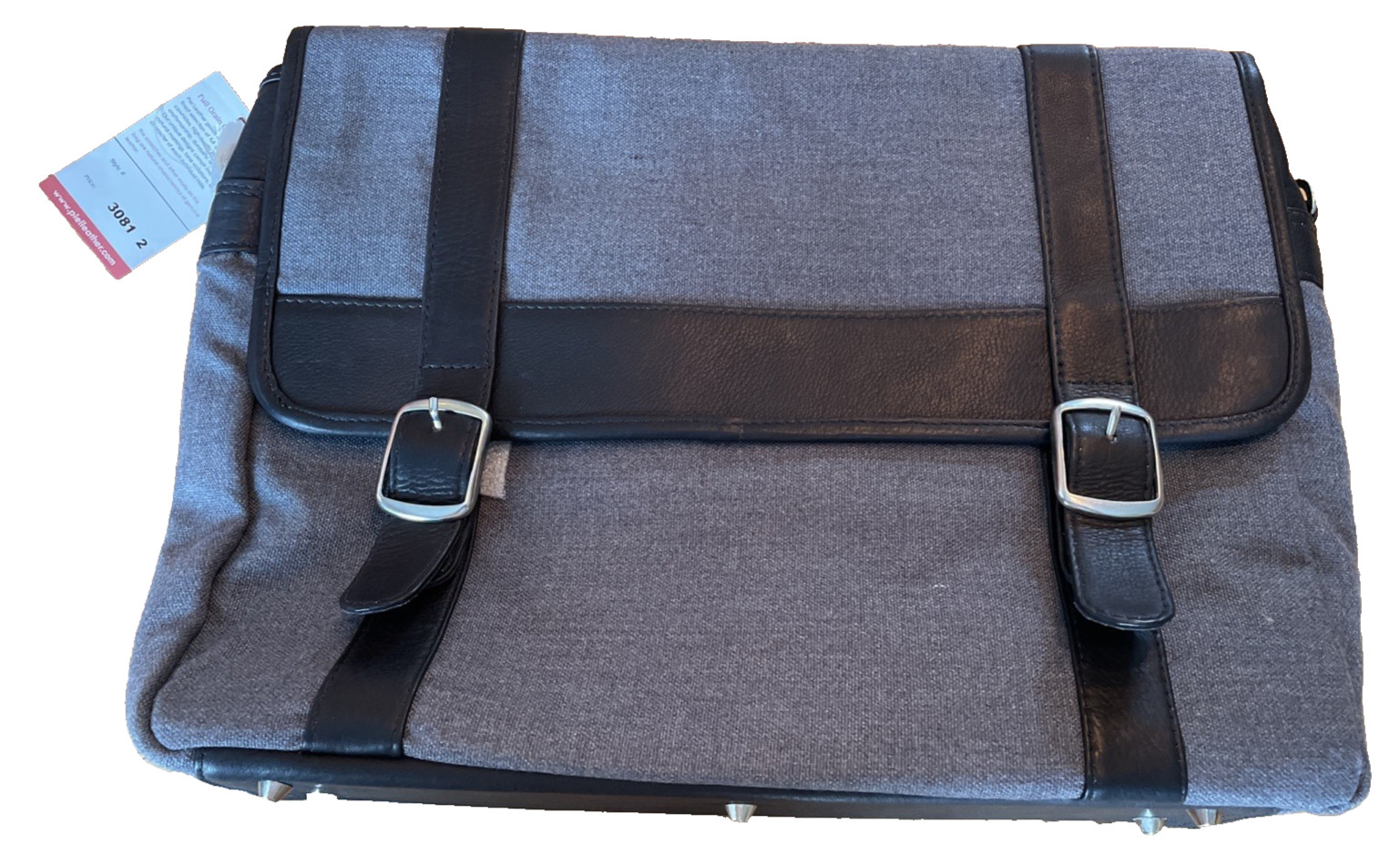 Brand New Piel  laptop leather trimmed messenger bag For Men