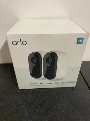 2-Pack ARLO Essential Spotlight 2nd Gen Outdoor Security Cameras Night Vision 2K