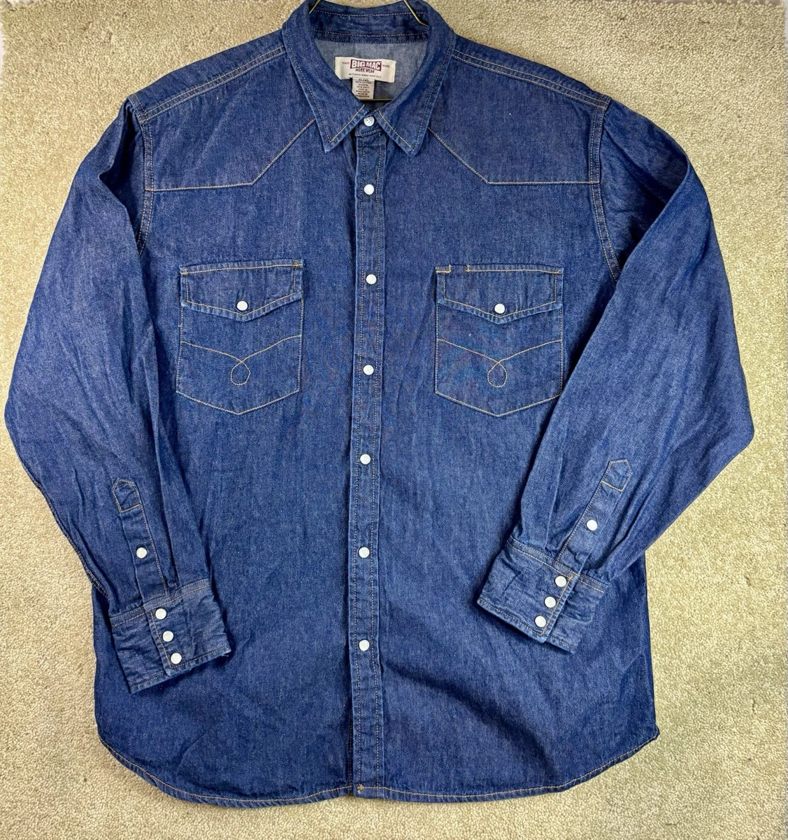 Big Mac Denim Casual Button-Down Shirts for Men for sale | eBay