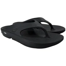 Oofos Ooriginal Flip Flops Recovery Black Sandals Size Mens 12 Womens 14 Comfort