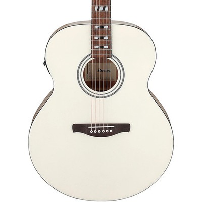 Ibanez AJ70M2E Jumbo Acoustic-Electric Guitar - Pearl White
