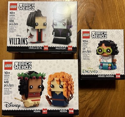 3 BNIB retired LEGO Brickheadz (Shipped FREE) Disney/Encanto 40620, 40621,40753