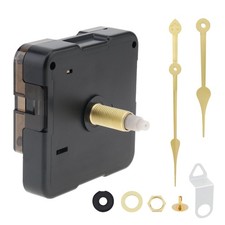 Silent Sweep Clock Movement Mechanism, Gold Pointer Kit & Metal Hook for DIY