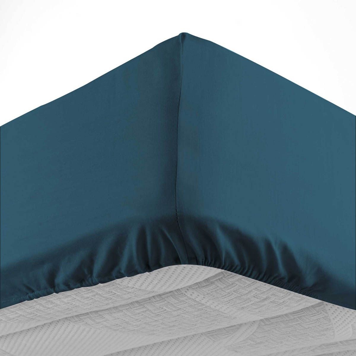 Lina drap housse 180x200cm en coton supérieur bleu raffiné