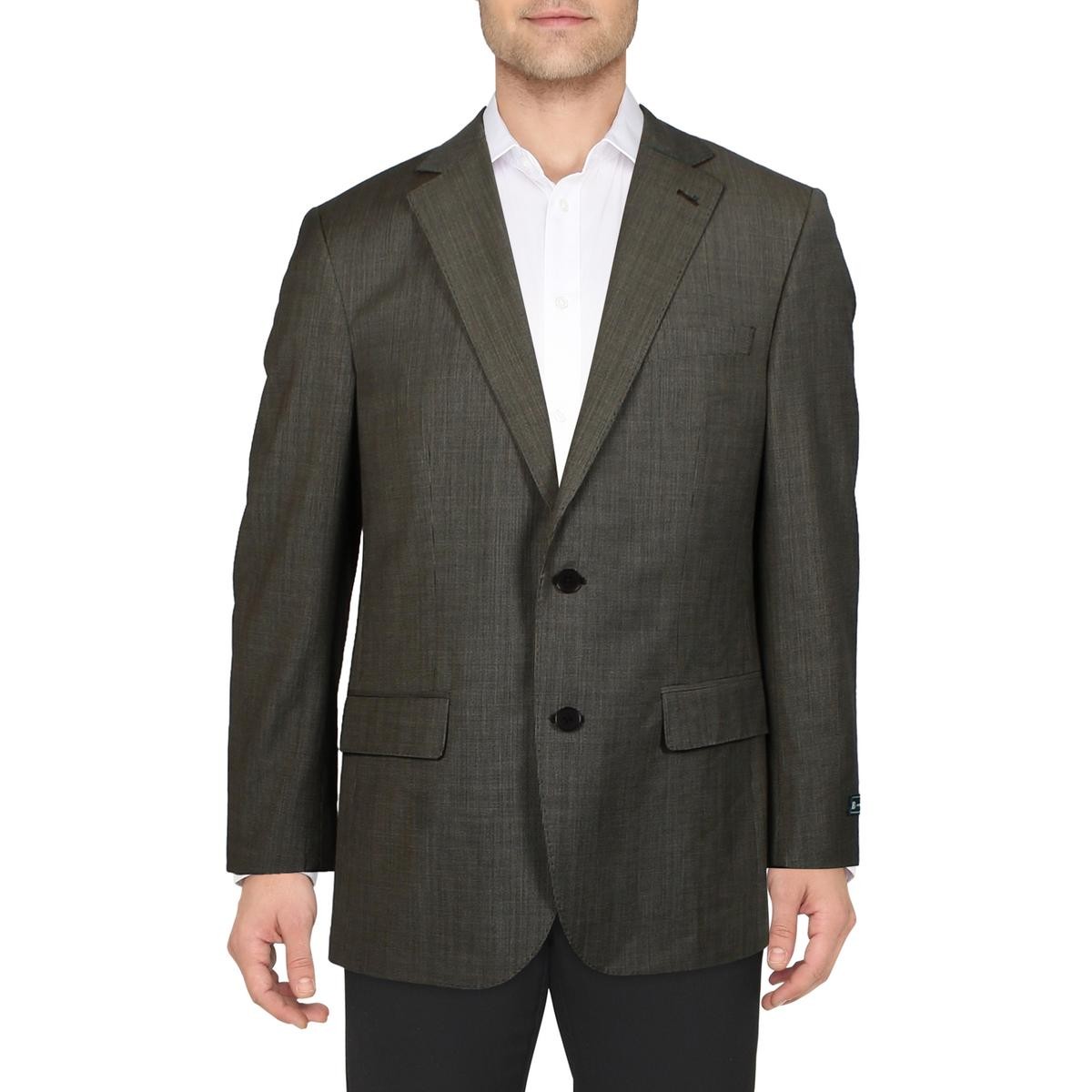 Мужской коричневый шерстяной блейзер на двух пуговицах B by Brooks Brothers 40R BHFO 3321