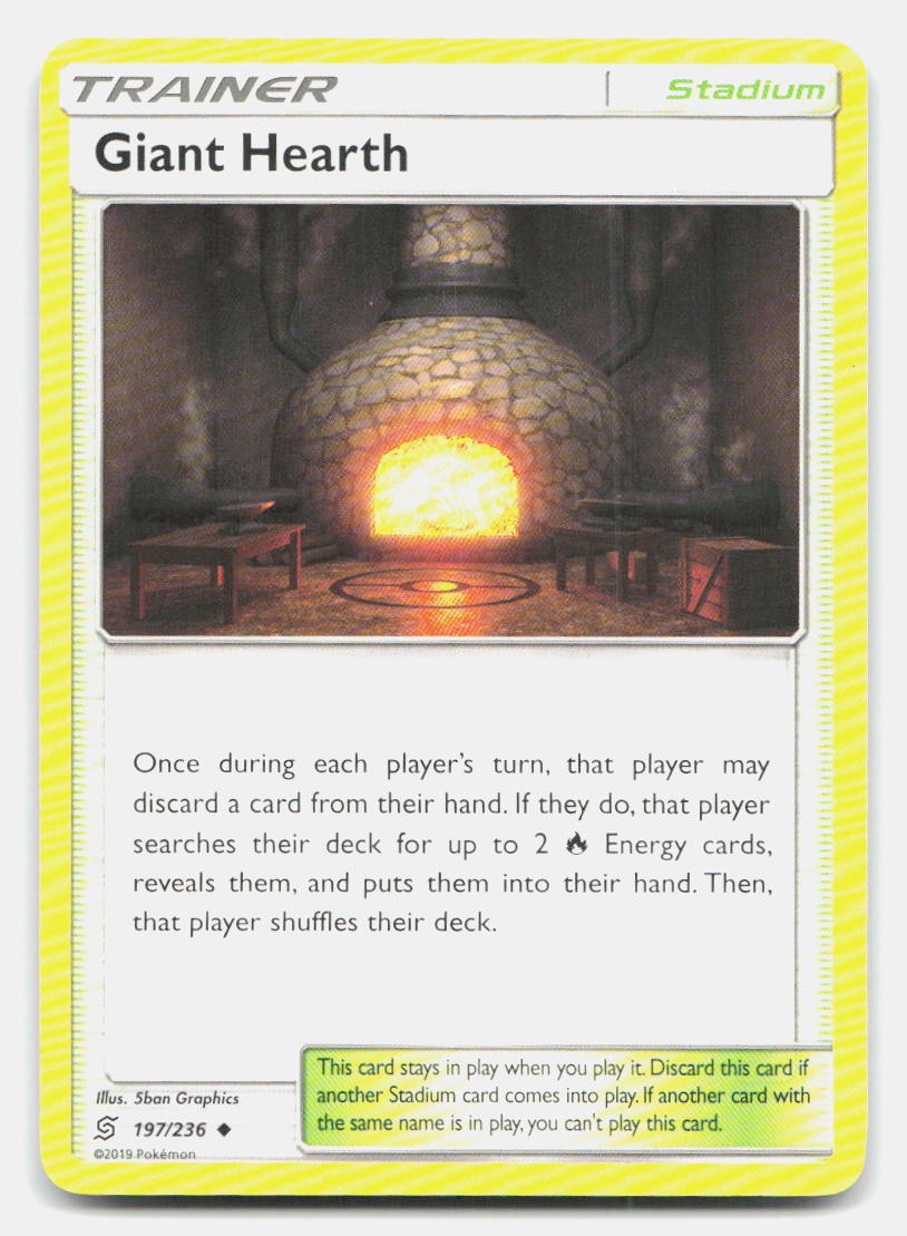Giant Hearth 197/236 Uncommon Unified Minds Pokemon NM/LP