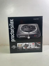 Proctor Silex Stainless Steel Black Hot Plate Pan Pot Single Burner 34105