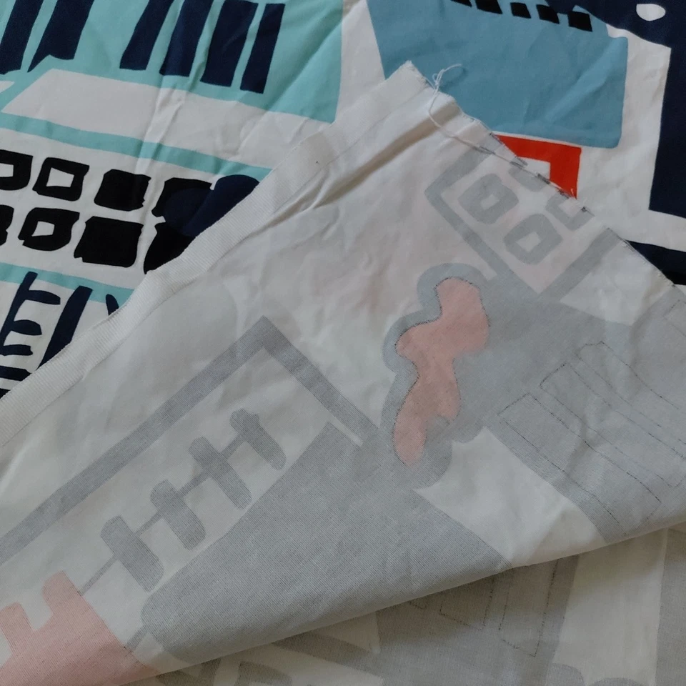 Ikea Nina Jobs Print Fabric Canvas Modern City GITTE 4+ Yards Upholstery Art VTG - Image 4 of 4