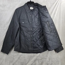 Flint and Tinder Mens Quilted Waxed Trucker Jacket TekWax Gray Size Medium NEW