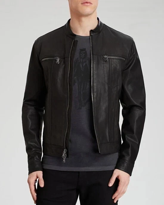 Men's Genuine Black Leather Biker Jacket- Premium Motorcycle Style 100% Pure
Opens in a new window o