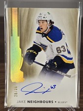 2021-22 Upper Deck The Cup Rookie Gold Spectrum Auto Jake Neighbours /36 Blues