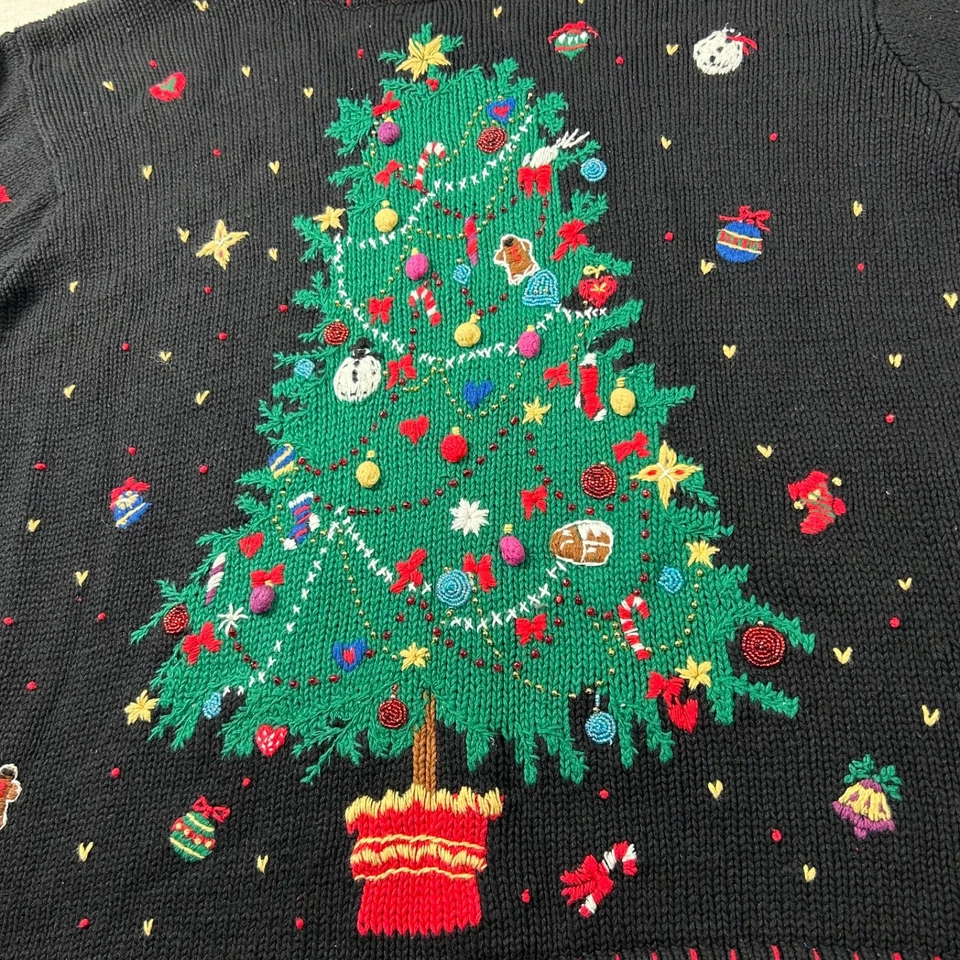 Suéter De Colección Hampshire Studio Para Mujer 2x Navidad Tejido Abuela Ramie Feo Foto 2 de 4