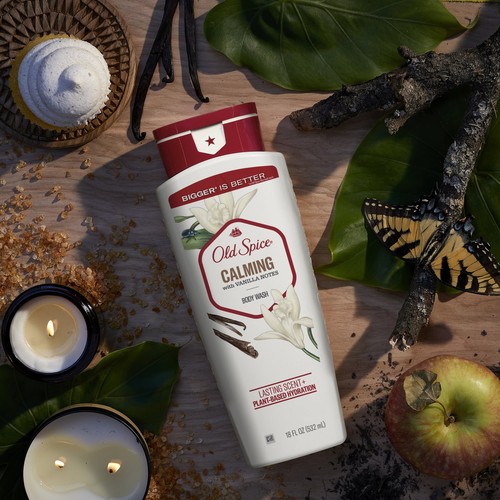 Old Spice Men's Body Wash Calming with Vanilla Notes, All Skin Types, 18 fl oz - Picture 2 of 8