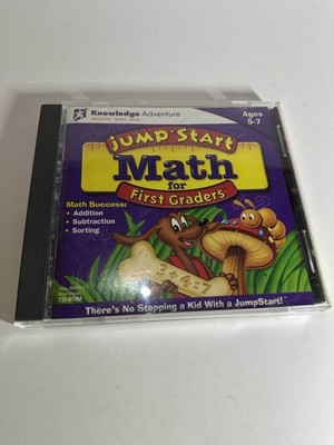 JumpStart Math for First Graders CD-ROM Knowledge Adventure PC Mac Vtg Education