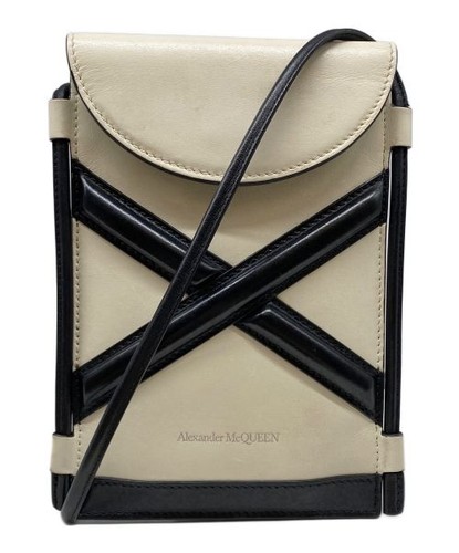 ALEXANDER McQUEEN                    Curved Micro Shoulder Bag white