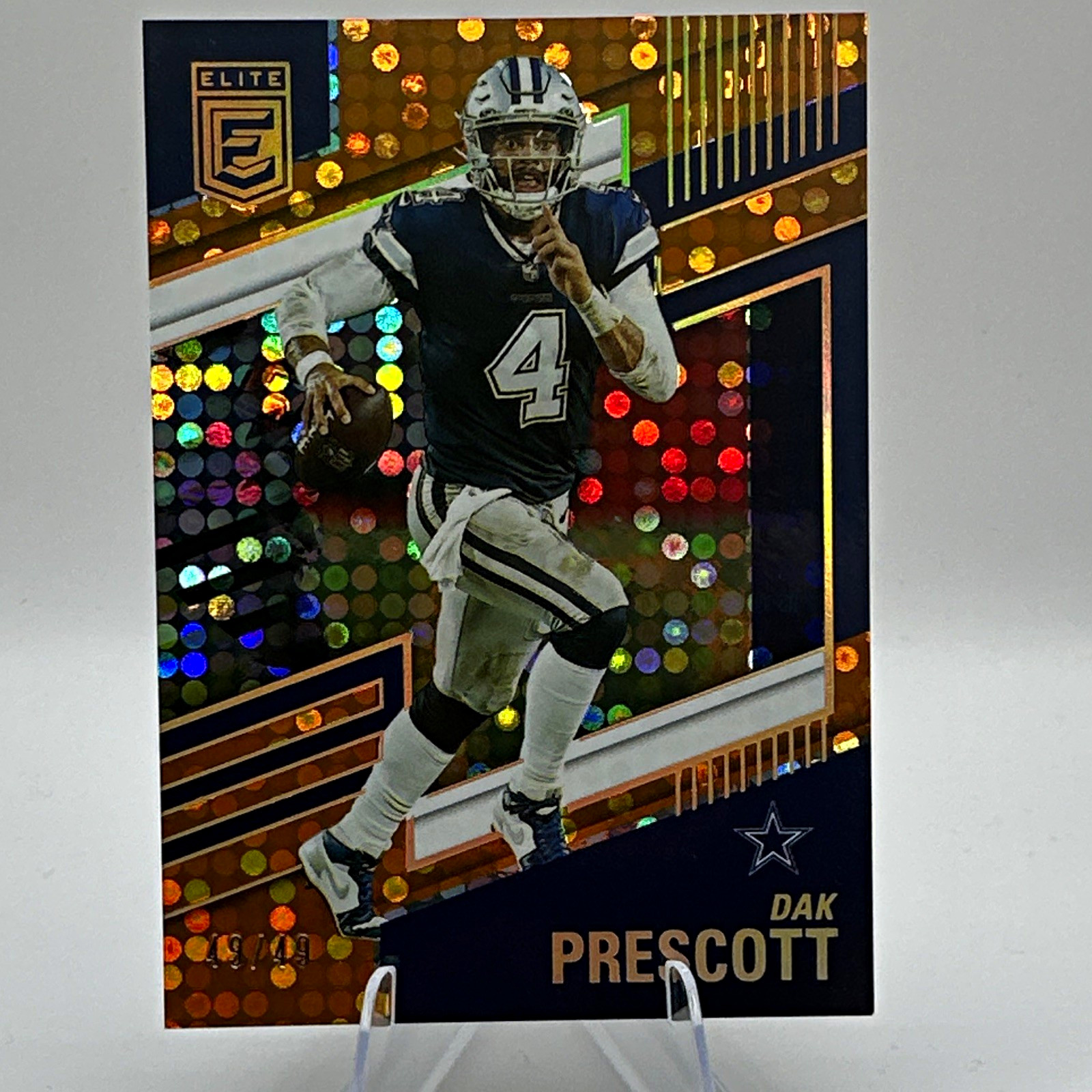 Panini 2022 Donruss Elite Dak Prescott #6 Orange #49/49 - Bookend       Cowboys