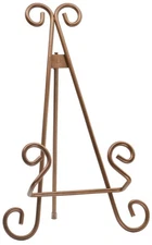 Red Co. Decorative Curved Plate Stand and Art Holder Easel in Copper Finish -...